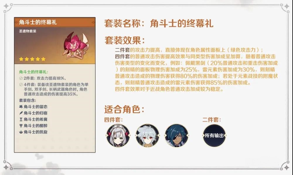 原神角斗士的终幕礼怎么获得 角斗士给谁用