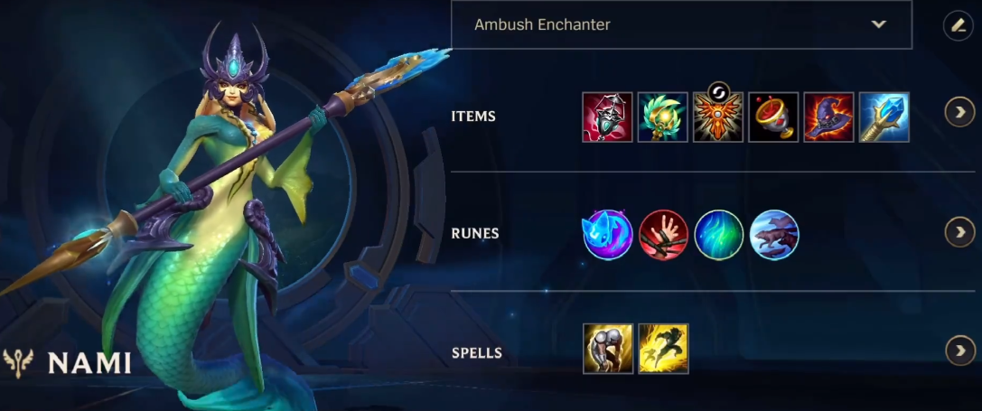 英雄联盟手游娜美主加什么技能