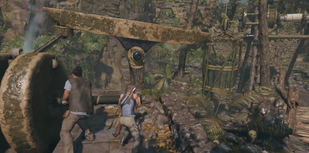 古墓丽影崛起怎么过独木桥